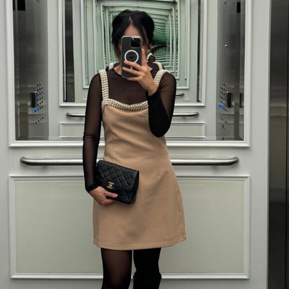 Oddmuse Pearl Trim Dress - Picture 2 of 5